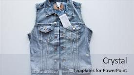  Presentation with clothes - Beautiful presentation theme featuring tally - clothes wear and fashion concept backdrop and a light blue colored foreground