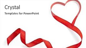  Presentation with red bow - Theme with tally - red heart ribbon bow isolated background and a white colored foreground