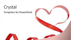 Presentation with red and white festive - PPT theme consisting of tally - red heart ribbon isolated background and a white colored foreground