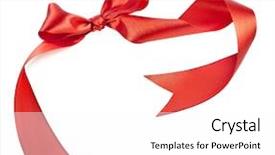  Presentation with red bow - Audience pleasing theme consisting of tally - red ribbon bow isolated backdrop and a white colored foreground