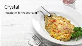  Presentation with eggplant - Cool new slide deck with talong eggplant omelet filipino food backdrop and a white colored foreground