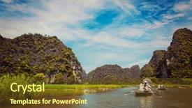  Presentation with ngo - Slides having tam coc-bich dong ngo background and a tawny brown colored foreground