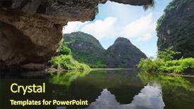  Presentation with mountain view - PPT layouts with tam coc national park vietnam background and a tawny brown colored foreground