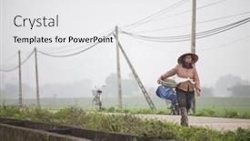  Presentation with vietnam farmer - Amazing presentation having tam-coc-ninh-binh-vietnam backdrop and a  colored foreground