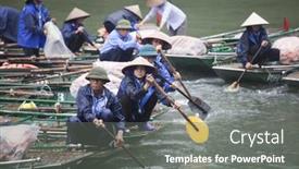  Presentation with hoa - Theme having tam-coc-ninh-binh-vietnam background and a gray colored foreground
