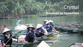  Presentation with hoa - Cool new theme with tam-coc-ninh-binh-vietnam backdrop and a gray colored foreground