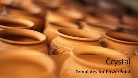  Presentation with pottery - PPT theme featuring tamaha pottery in botswana background and a gold colored foreground