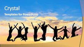  Presentation with tambourine dance - Beautiful slide set featuring tamal - dance the night away jumping backdrop and a teal colored foreground