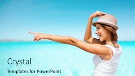  Presentation with summer holiday move - Audience pleasing presentation consisting of tamal - summer holidays travel people backdrop and a cool aqua colored foreground