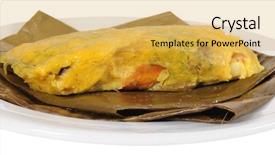  Presentation with bone - Audience pleasing slide deck consisting of tamal meat bone with chickpeas backdrop and a yellow colored foreground