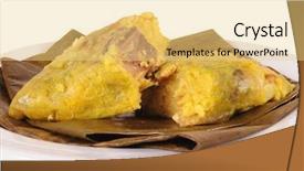  Presentation with non gmo meat - PPT layouts consisting of tamal meat bone with chickpeas background and a  colored foreground