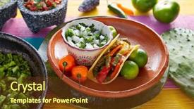  Presentation with taco - Amazing PPT layouts having tamale - nopal taco mexican food backdrop and a tawny brown colored foreground