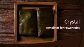  Presentation with food banana - Presentation featuring tamale mexican food recipe background and a  colored foreground