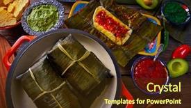  Presentation with food banana - Cool new presentation theme with tamale mexican food recipe backdrop and a tawny brown colored foreground