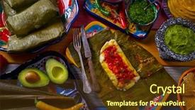  Presentation with food banana - Beautiful theme featuring tamale mexican food recipe backdrop and a tawny brown colored foreground