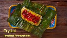 Presentation with food banana - Audience pleasing slide deck consisting of tamale mexican food recipe backdrop and a tawny brown colored foreground