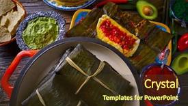  Presentation with food banana - PPT layouts consisting of tamale mexican food recipe background and a tawny brown colored foreground