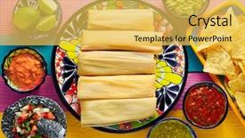  Presentation with sauces - Cool new slides with tamale with corn leaf backdrop and a yellow colored foreground