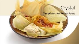  Presentation with mexican - Presentation theme having tamales mexican cuisine background and a yellow colored foreground