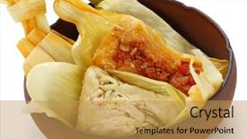  Presentation with mexican - Audience pleasing presentation consisting of tamales mexican cuisine backdrop and a yellow colored foreground