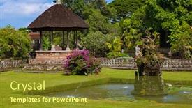  Presentation with bali temple - Presentation theme with taman-ayun-temple-in-bali background and a tawny brown colored foreground