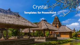  Presentation with bali temple - PPT layouts having taman-ayun-temple-in-bali background and a teal colored foreground