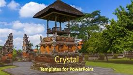  Presentation with bali temple - Theme consisting of taman-ayun-temple-in-bali background and a tawny brown colored foreground