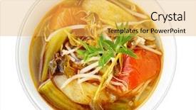  Presentation with sweet 16 - Slides enhanced with vegetable sour and sweet soup background and a yellow colored foreground