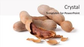  Presentation with tamarind fruit - PPT theme enhanced with fruit pulp - tamarind isolated on white background background and a sky blue colored foreground