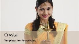  Presentation with indian traditional - Audience pleasing presentation design consisting of light isolated on white background backdrop and a coral colored foreground