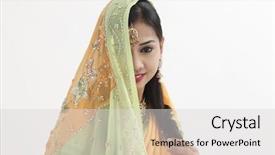  Presentation with indian traditional - Cool new presentation theme with ethnic malaysia background - indian woman in traditional clothing backdrop and a light gray colored foreground