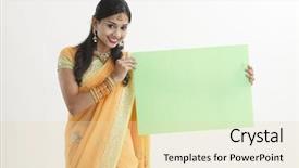 Presentation with indian woman - Presentation theme enhanced with  background and a  colored foreground