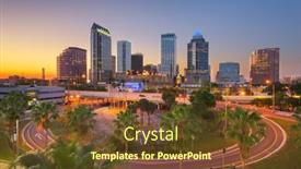  Presentation with city roads - Presentation theme with tampa-florida-usa-downtown-city background and a tawny brown colored foreground