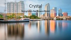  Presentation with florida - Presentation design consisting of tampa florida usa downtown skyline background and a light blue colored foreground