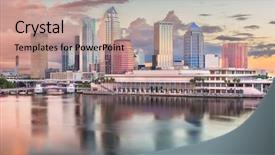  Presentation with florida - Amazing presentation having tampa florida usa downtown skyline backdrop and a coral colored foreground