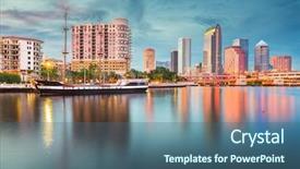  Presentation with orlando florida usa downtown city - Cool new slides with tampa florida usa downtown skyline backdrop and a ocean colored foreground