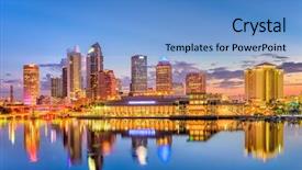  Presentation with florida - Cool new presentation with tampa florida usa downtown skyline backdrop and a teal colored foreground