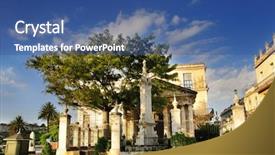  Presentation with cuban - Beautiful presentation theme featuring popular place el templet backdrop and a ocean colored foreground