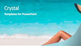  Presentation with tropical holiday - Slide deck featuring tan - beach vacation bikini woman relaxing background and a light gray colored foreground