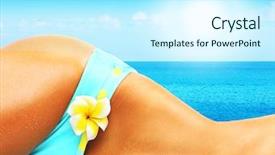  Presentation with body - Slides featuring tan - beautiful female body background and a cool aqua colored foreground