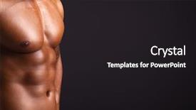  Presentation with black-man - PPT theme consisting of tan - beautiful man torso on black background and a dark gray colored foreground