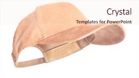  Presentation with tan - PPT theme consisting of tan baseball cap in position background and a  colored foreground