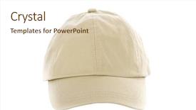  Presentation with tan - Slide deck with tan baseball cap isolated background and a lemonade colored foreground