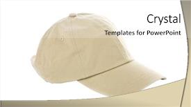  Presentation with tan - Colorful PPT theme enhanced with tan baseball cap isolated backdrop and a white colored foreground