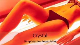  Presentation with collagen - Cool new slide deck with tan salon - beautiful girl closeup collagen solarium backdrop and a red colored foreground