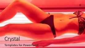  Presentation with collagen - Cool new presentation theme with tan salon - beautiful girl closeup collagen solarium backdrop and a  colored foreground