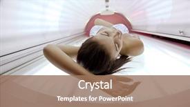  Presentation with beautiful skin - PPT theme with tan salon - beautiful young woman have tanning background and a  colored foreground