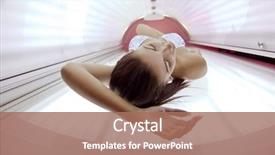  Presentation with beautiful skin and beach - Slide deck having tan salon - beautiful young woman have tanning background and a coral colored foreground