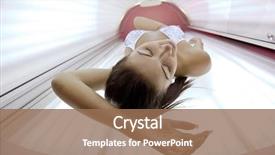  Presentation with beautiful skin - PPT theme having tan salon - beautiful young woman have tanning background and a coral colored foreground