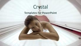  Presentation with beautiful skin - Amazing theme having tan salon - beautiful young woman have tanning backdrop and a sky blue colored foreground